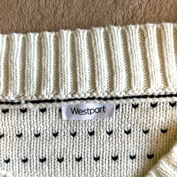Westport Striped V-Neck Pullover Sweater | sz L - Picture 3 of 7